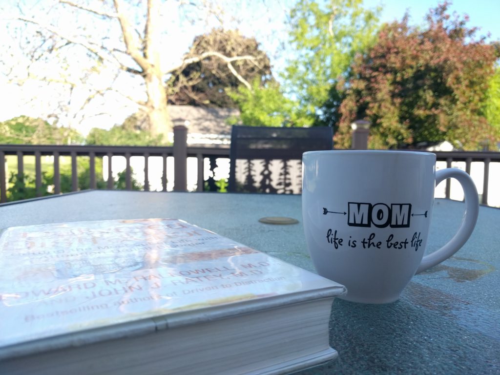 sunny patio book and mug